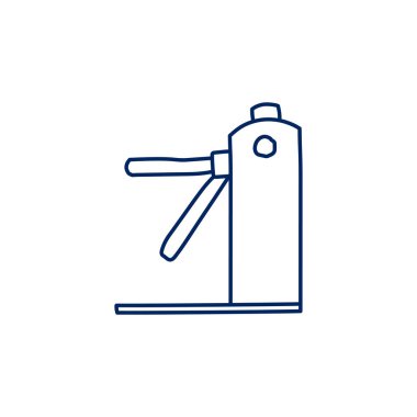 Turnike kapısı karalama taslak stili simgesi. Beyaz arkaplanda izole edilmiş basit mürekkep elle çizilmiş Vektör illüstrasyonu