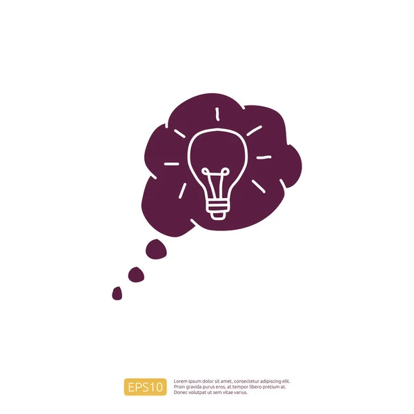 Creativity Related Doodle Icon Concept Bulb Lamp Symbol Креативный Дизайн — стоковый вектор