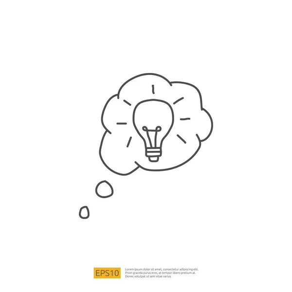 Creativity Related Doodle Icon Concept Bulb Lamp Symbol Креативный Дизайн — стоковый вектор