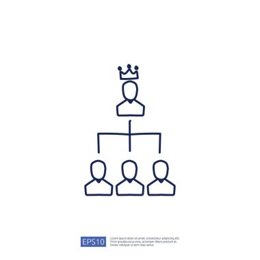 İş ağı karalama simgesi konsepti. topluluk veya pazarlama bağlantı işareti vektör illüstrasyonu