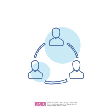 İş ağı karalama simgesi konsepti. topluluk veya pazarlama bağlantı işareti vektör illüstrasyonu