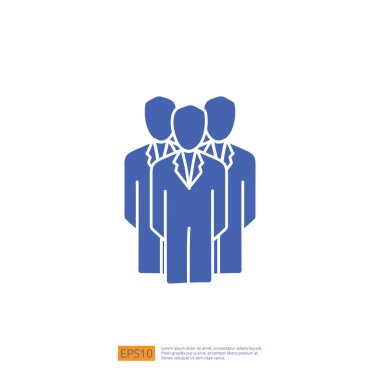 İş dünyası ekibi karalama ikonu. Takım liderliği ya da topluluk konsepti. Birlikte çalışan insanlar. Sosyal ağ grubu logosu vektör illüstrasyonu