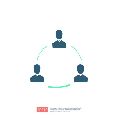 İş ağı karalama simgesi konsepti. topluluk veya pazarlama bağlantı işareti vektör illüstrasyonu