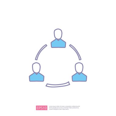 İş ağı karalama simgesi konsepti. topluluk veya pazarlama bağlantı işareti vektör illüstrasyonu