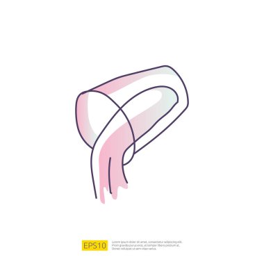 Yemek pişirme konsepti için su kabı karalama ikonu. Gradyan çizgi işareti vektör gösterimi