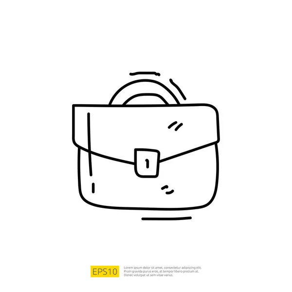 Geschäft Arbeit Tasche Doodle Symbol Zeichen Symbol Vektor Illustration — Stockvektor