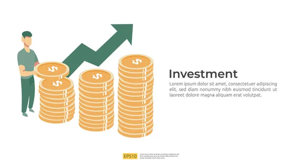 Renda Salário Taxa Aumentar Conceito Ilustração Com Pessoas Caráter Seta — Vetor de Stock