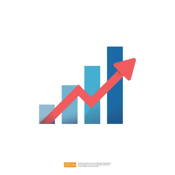 Increase Chart Graph Fla Icon Business Investment Growing Symbol Vector — Image vectorielle