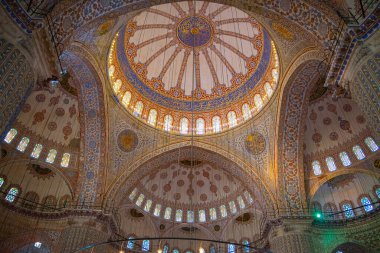 İstanbul Sultanahmet Camii olarak da bilinir. İstanbul 'da Ramazan. Osmanlı mimarisi. Cami Kubbeleri.