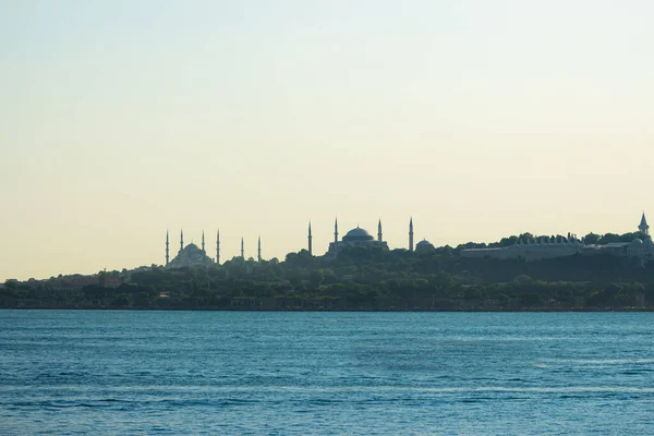 Stadsbilden Istanbul Med Topkapipalatset Hagia Sofia Och Blå Moskén — Stockfoto