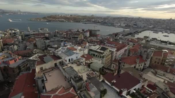 Paisaje urbano de Estambul desde la Torre Galata — Vídeos de Stock