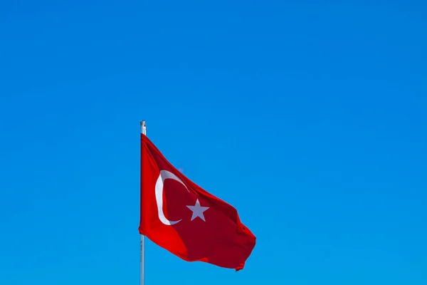 Bandera Turquía Fondo Azul Bandera Turca Nación Turca Abril Mayo —  Fotos de Stock