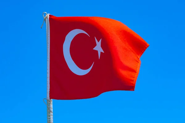 Флаг Турции Синем Фоне Флаг Турции Турецкая Нация Апреля Мая — стоковое фото
