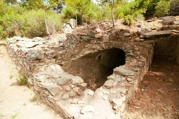 Ερείπια Της Αρχαίας Πόλης Σιέντρα Στην Αλάνια Αττάλεια Της Τουρκίας — Φωτογραφία Αρχείου