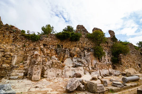 Syedra Oude Stadsruïnes Alanya Turkije Syedra Ruïnes Romeinse Havenstad Ruïnes — Stockfoto