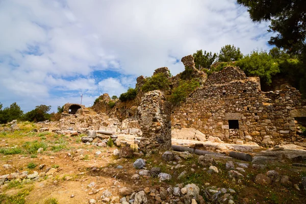 Syedra Oude Stadsruïnes Alanya Turkije Syedra Ruïnes Romeinse Havenstad Ruïnes — Stockfoto