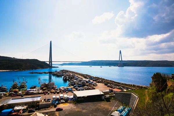 Yavuz Sultan Selim Bridge Poyrazkoy Harbor Istanbul 3Rd Bridge Bosphorus — Stock Photo, Image