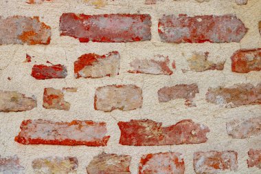 Tuğla duvar dokusu tam kare. mimari materyal soyut.