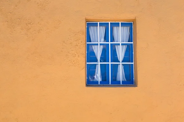 Santorini okna ściany — Zdjęcie stockowe