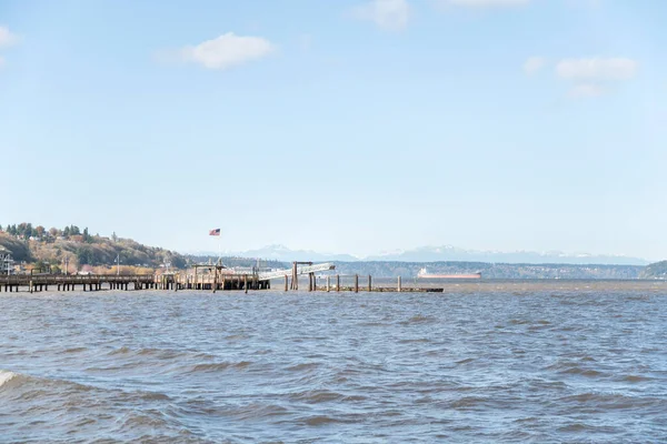 Tacoma, à beira-mar de Washington com vista para o cais — Fotografia de Stock