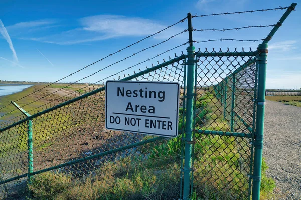 Nesting Area Do Not Enter sign at Bolsa Chica Ecological Reserve California