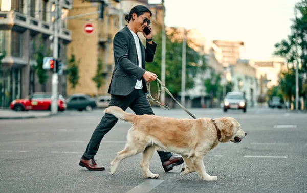 Asian Businessman City Confident Young Man Walking Outdoor Suit Sunglasses Stock Photo