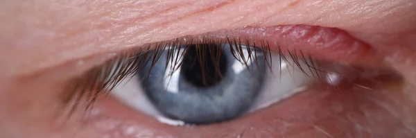 Close up of male eye of european man — Stock Photo, Image