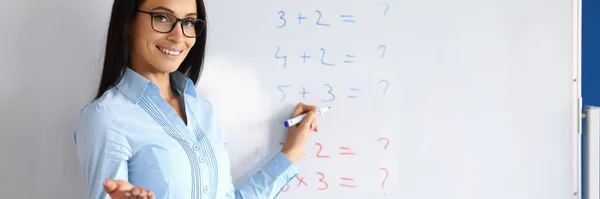 Happy pretty female at work — Stock Photo, Image