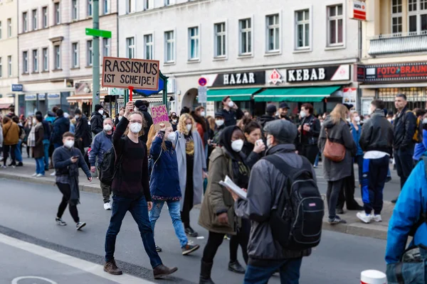 Berlin Almanya Mayıs 2021 Koronavirüs Salgını Sırasında Berlin Mayıs Gösterisi — Stok fotoğraf