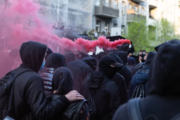 Berlín Německo Května 2021 Květnová Demonstrace Berlíně Během Pandemie Koronaviru — Stock fotografie