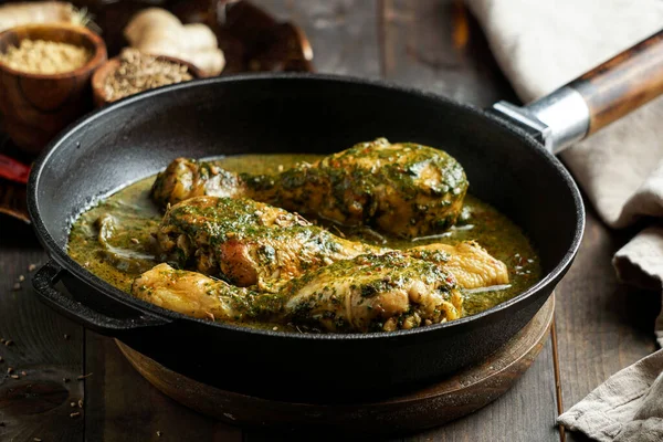 Palak Chicken Chicken Saag Comida Tradicional India Pakistaní — Foto de Stock