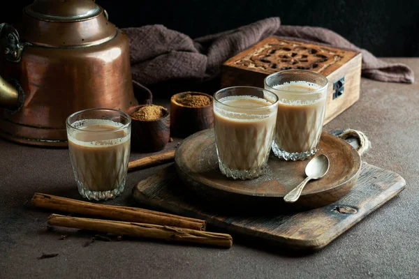 Indischer Gewürztee Masala Heißes Und Köstliches Traditionelles Getränk Aus Tee — Stockfoto