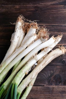 Taze Calcots soğanı geleneksel Katalan kış yemeği