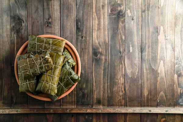 Tamales Colombianos Cocina Mexicana Colombiana Los Tamales Costa Hoja Plátano — Foto de Stock