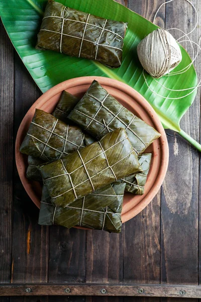 Tamales Colombianos Cocina Mexicana Colombiana Los Tamales Costa Hoja Plátano — Foto de Stock