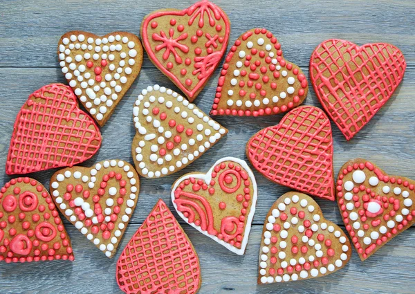 Dia dos Namorados cookies cartão de saudação — Fotografia de Stock