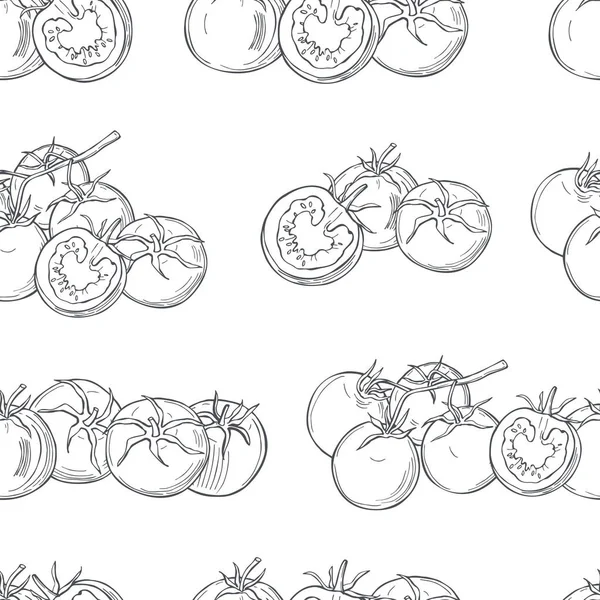 Beyaz arka planda el çizimi domatesler.