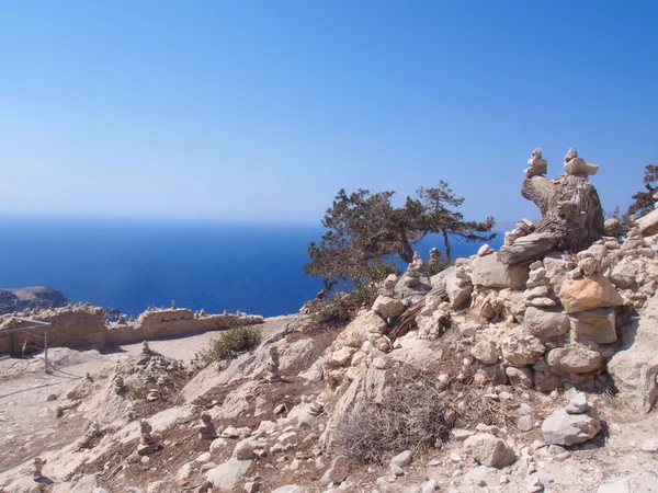 Vista de la costa de la isla de Rodas desde el castillo de los Caballeros — Foto de Stock