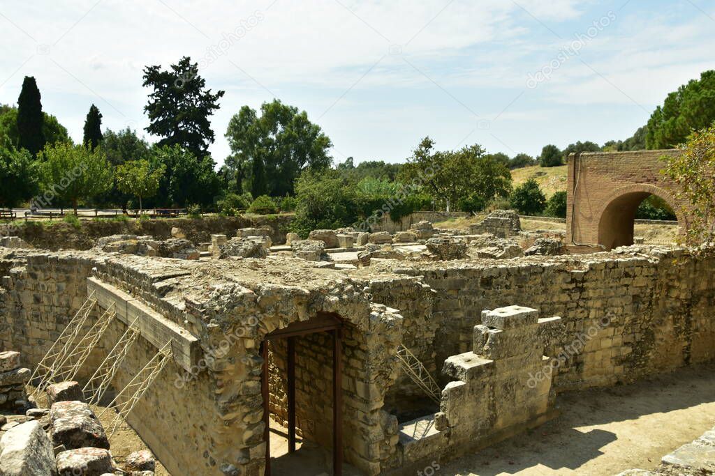 Gortyna is the ruins of an ancient metropolis on the Greek island of Crete.