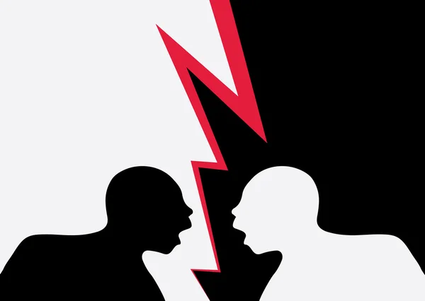 Two angry men shouting — Stock Vector