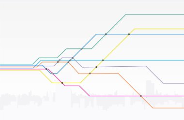 Metro hatları renkli Haritası