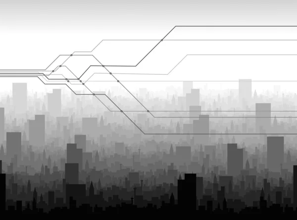 Líneas de metro y ciudad — Archivo Imágenes Vectoriales