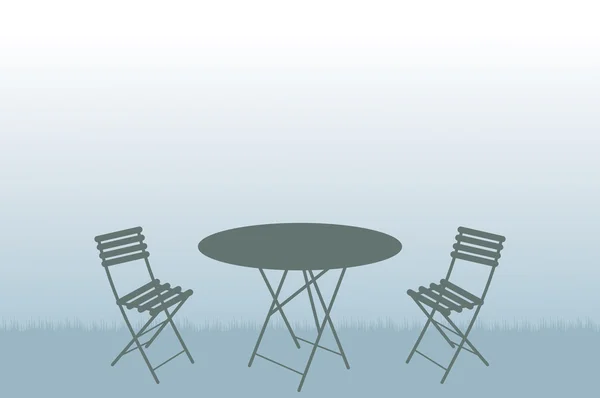 Table et chaises de jardin illustration — Image vectorielle