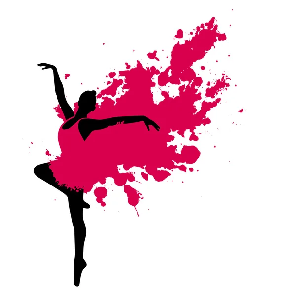 Bailarina de ballet en movimiento — Vector de stock