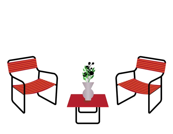 Mesa y sillas — Vector de stock
