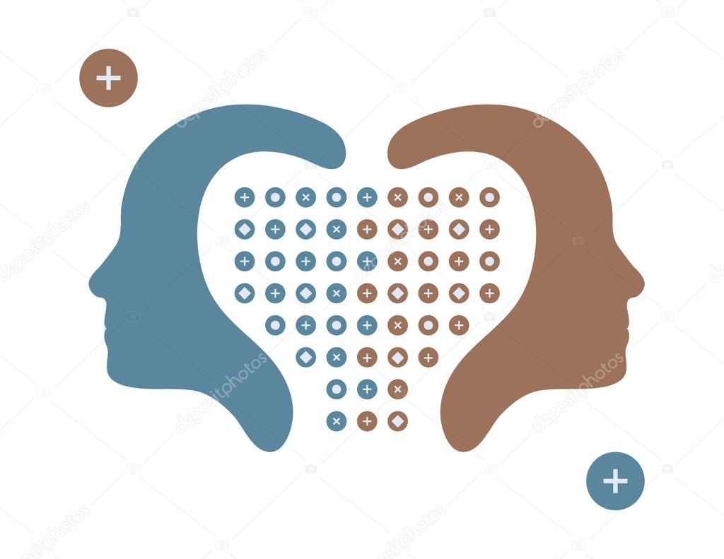 Human heads, profiles