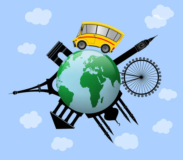 Viajar Para Mundo Conceito Viagem Global Ilustração Globo — Fotografia de Stock