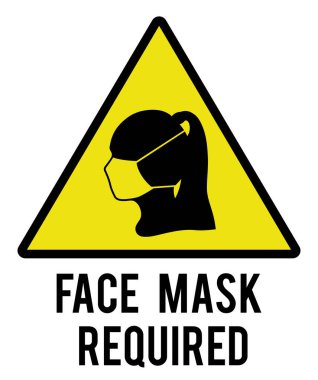 İnsan kafası silueti ve koruyucu tıbbi maske, vektör illüstrasyonunu imzala