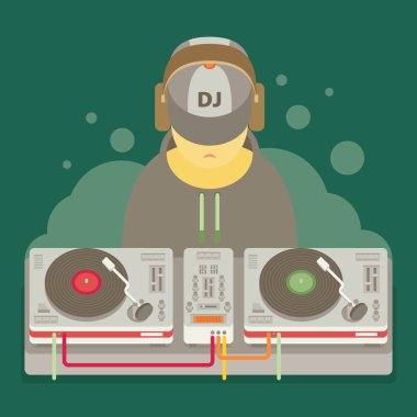 DJ karakter düz tarzı