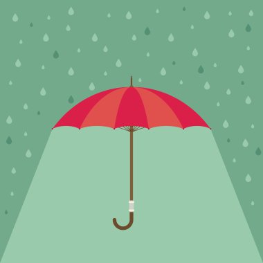 Pembe şemsiye yağmur ile